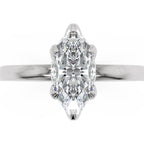 Inel de Logodnă Marylebone din Aur 18k cu Moissanite Marquise de 1.5 ct din Platina - Castelo.ro