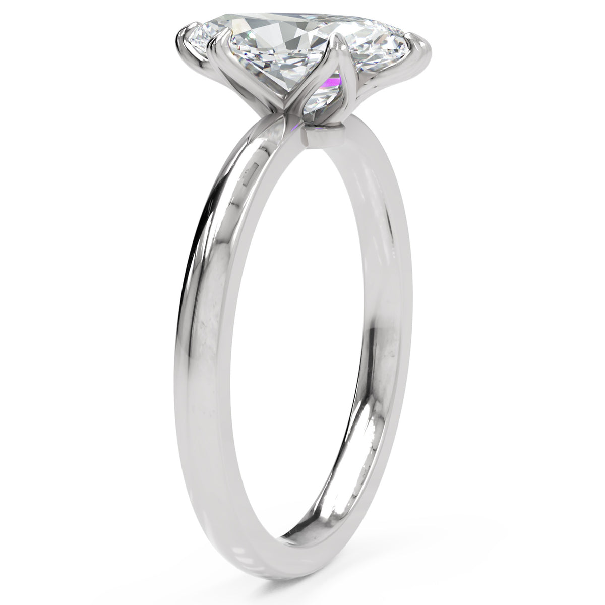 Inel de Logodnă Marylebone din Aur 14k cu Diamant Natural Marquise de 1.5 ct din 14k Aur Alb - Castelo.ro