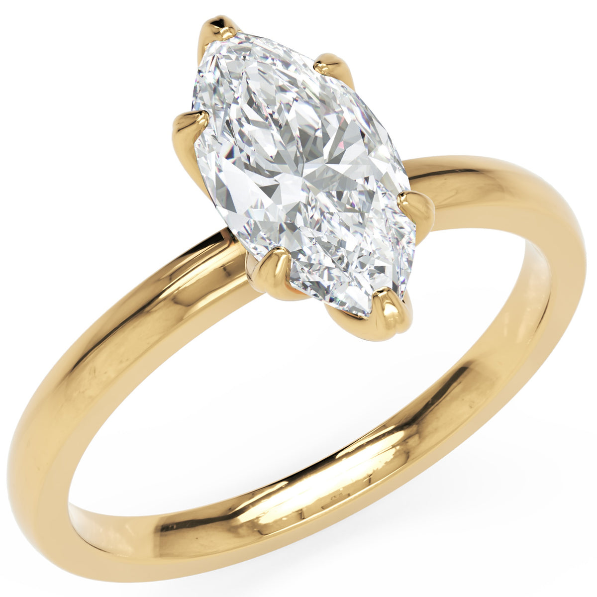 Inel de Logodnă Marylebone din Aur 18k cu Diamant Creat în Laborator Marquise de 1.5 ct din 18k Aur Galben - Castelo.ro