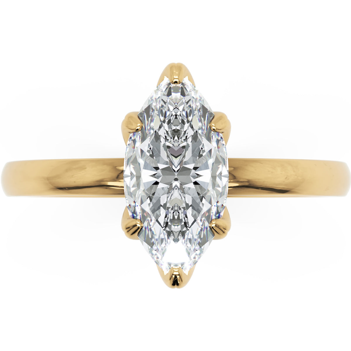 Inel de Logodnă Marylebone din Aur 14k cu Diamant Creat în Laborator Marquise de 1.5 ct din 14k Aur Galben - Castelo.ro