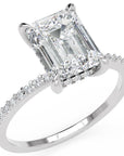 Inel de Logodnă Mayfair din Aur 18k cu Moissanite Emerald de 2 ct din Platina - Castelo.ro