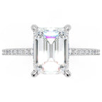 Inel de Logodnă Mayfair din Aur 14k cu Moissanite Emerald de 2 ct din 14k Aur Alb - Castelo.ro