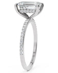 Inel de Logodnă Mayfair din Aur 18k cu Moissanite Emerald de 2 ct din Platina - Castelo.ro