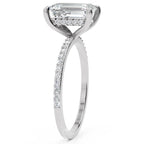 Inel de Logodnă Mayfair din Aur 14k cu Diamant Creat în Laborator Emerald de 2 ct din 14k Aur Alb - Castelo.ro