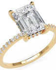 Inel de Logodnă Mayfair din Aur 14k cu Diamant Creat în Laborator Emerald de 2 ct din 14k Aur Galben - Castelo.ro