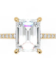 Inel de Logodnă Mayfair din Aur 14k cu Moissanite Emerald de 2 ct din 14k Aur Galben - Castelo.ro