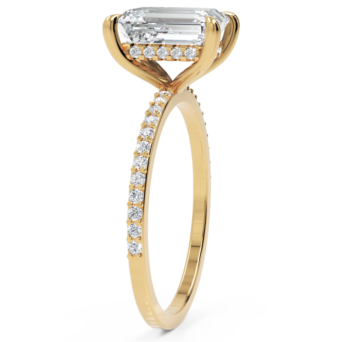 Inel de Logodnă Mayfair din Aur 18k cu Diamant Natural Emerald de 2 ct din 18k Aur Galben - Castelo.ro