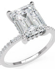 Inel de Logodnă Mayfair din Aur 18k cu Diamant Natural Emerald de 3 ct din Platina - Castelo.ro