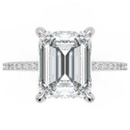 Inel de Logodnă Mayfair din Aur 14k cu Diamant Creat în Laborator Emerald de 3 ct din 14k Aur Alb - Castelo.ro
