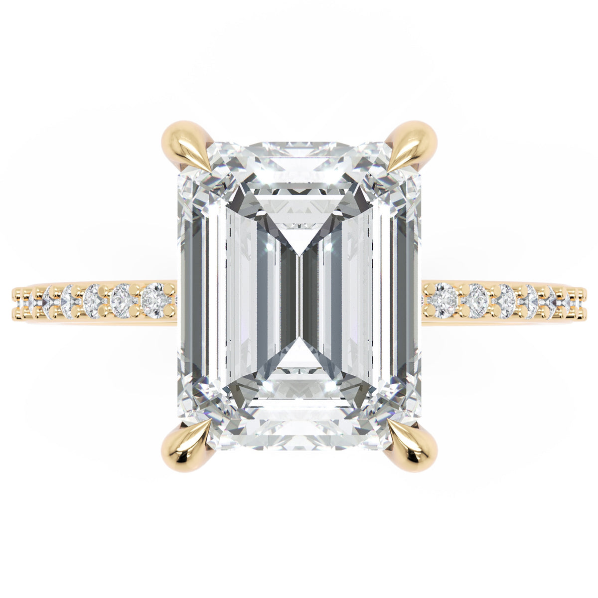 Inel de Logodnă Mayfair din Aur 14k cu Diamant Natural Emerald de 3 ct din 14k Aur Galben - Castelo.ro
