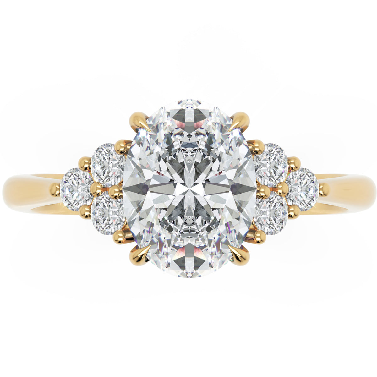 Inel de Logodnă Richmond din Aur 18k cu Diamant Creat în Laborator Oval de 1 ct din 18k Aur Galben - Castelo.ro