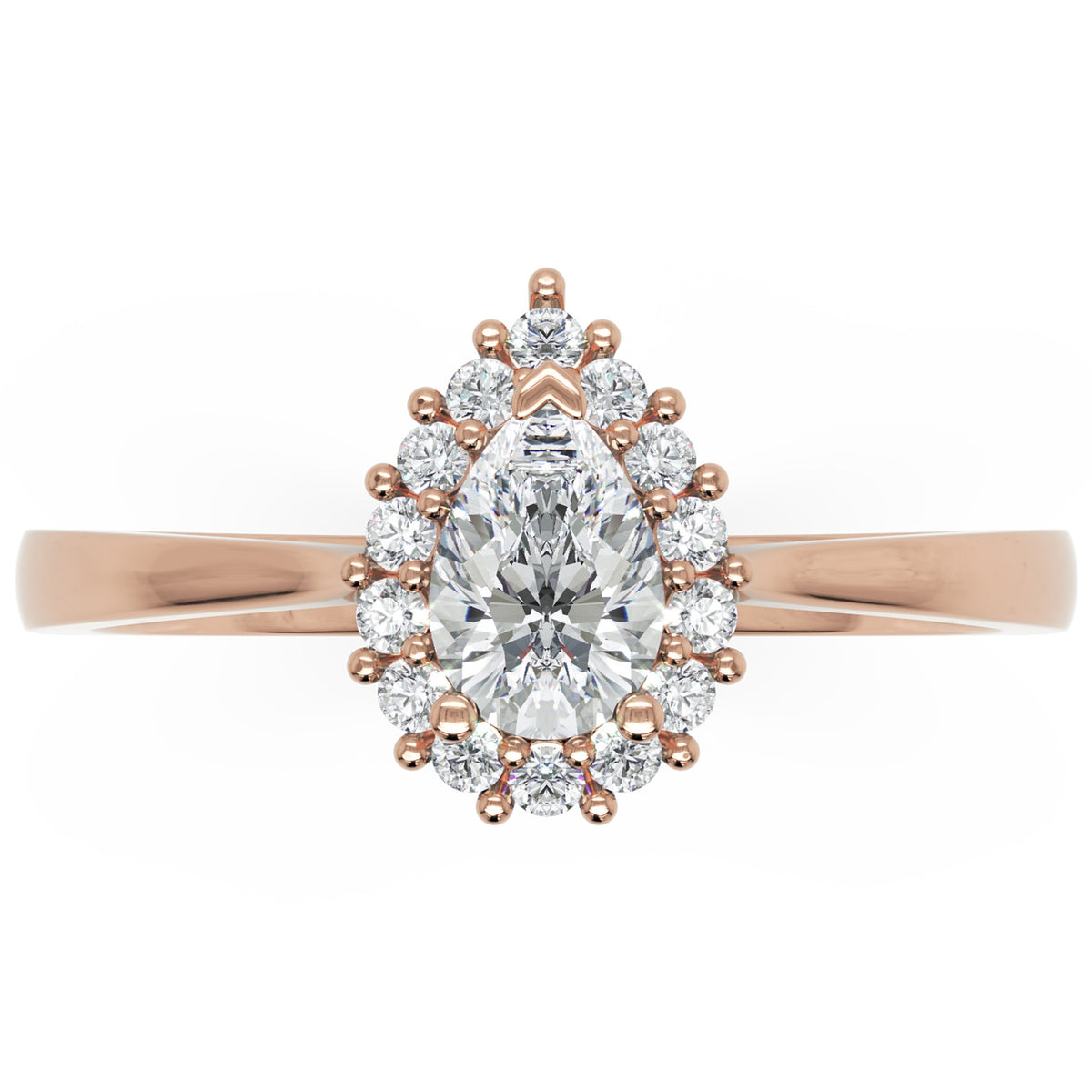Inel de Logodnă St. Moritz din Aur 18k cu Moissanite Pear de 0.3 ct din 18k Aur Roz - Castelo.ro