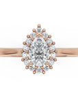 Inel de Logodnă St. Moritz din Aur 18k cu Moissanite Pear de 0.3 ct din 18k Aur Roz - Castelo.ro