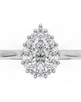 Inel de Logodnă St. Moritz din Aur 14k cu Diamant Natural Pear de 0.3 ct din 14k Aur Alb - Castelo.ro