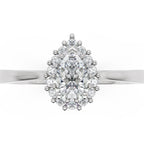 Inel de Logodnă St. Moritz din Aur 14k cu Moissanite Pear de 0.5 ct din 14k Aur Alb - Castelo.ro