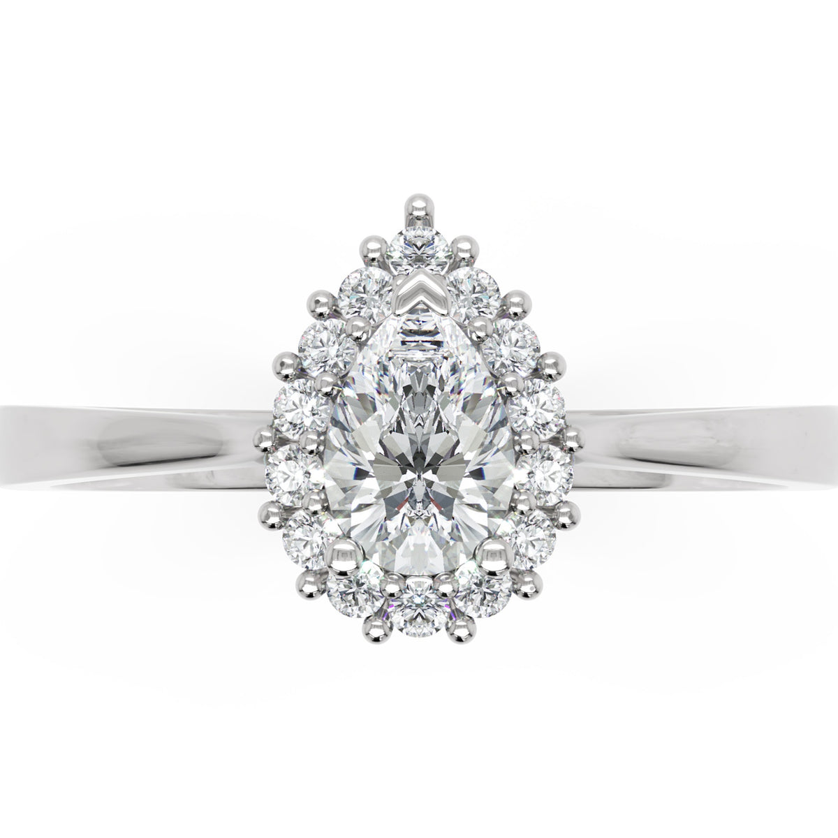 Inel de Logodnă St. Moritz din Aur 18k cu Moissanite Pear de 0.3 ct din Platina - Castelo.ro
