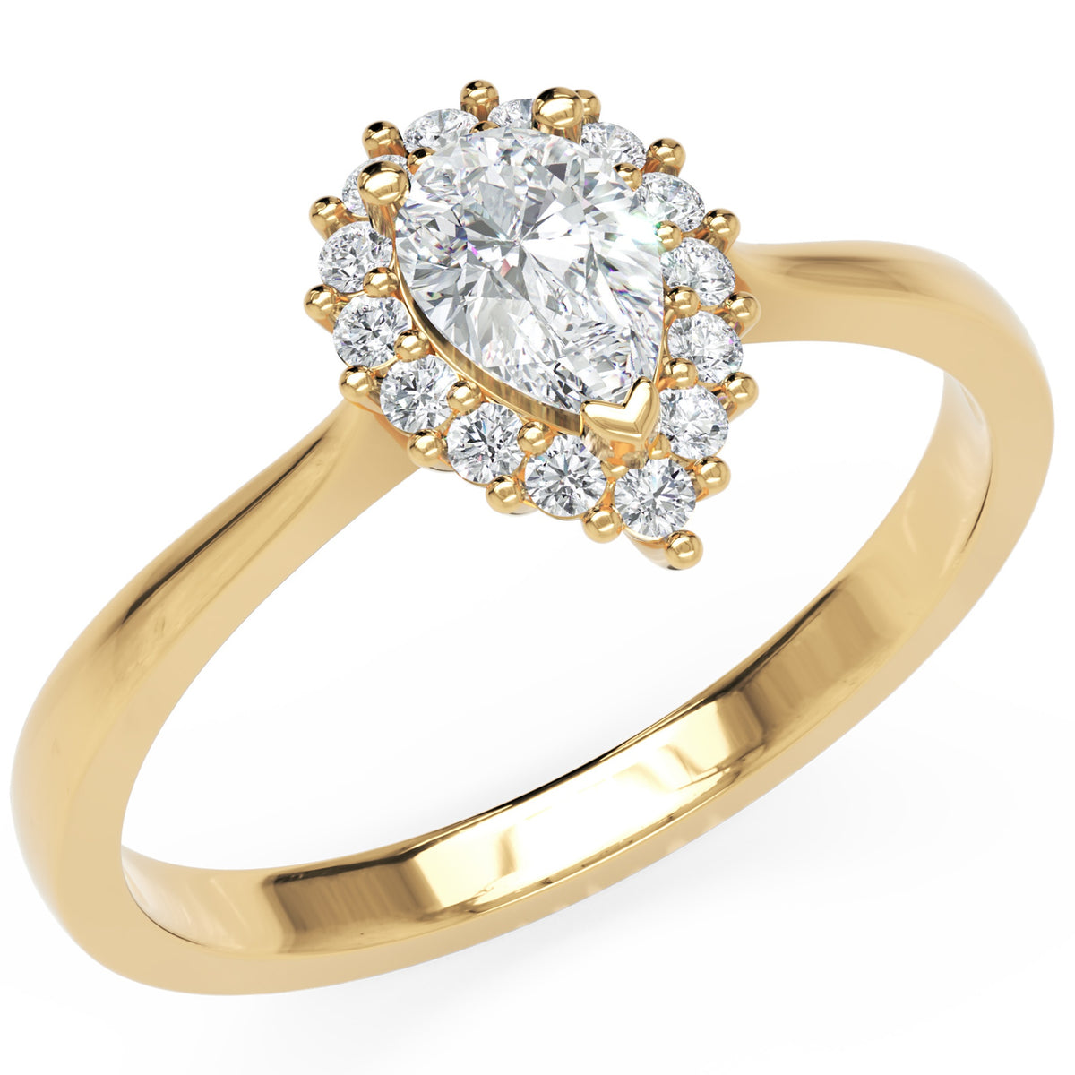 Inel de Logodnă St. Moritz din Aur 18k cu Diamant Creat în Laborator Pear de 0.3 ct din 18k Aur Galben - Castelo.ro
