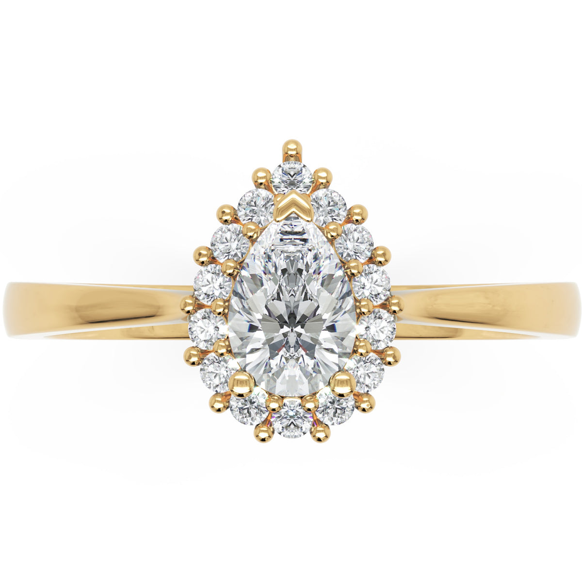 Inel de Logodnă St. Moritz din Aur 14k cu Moissanite Pear de 0.3 ct din 14k Aur Galben - Castelo.ro