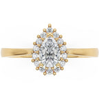 Inel de Logodnă St. Moritz din Aur 14k cu Moissanite Pear de 0.5 ct din 14k Aur Galben - Castelo.ro