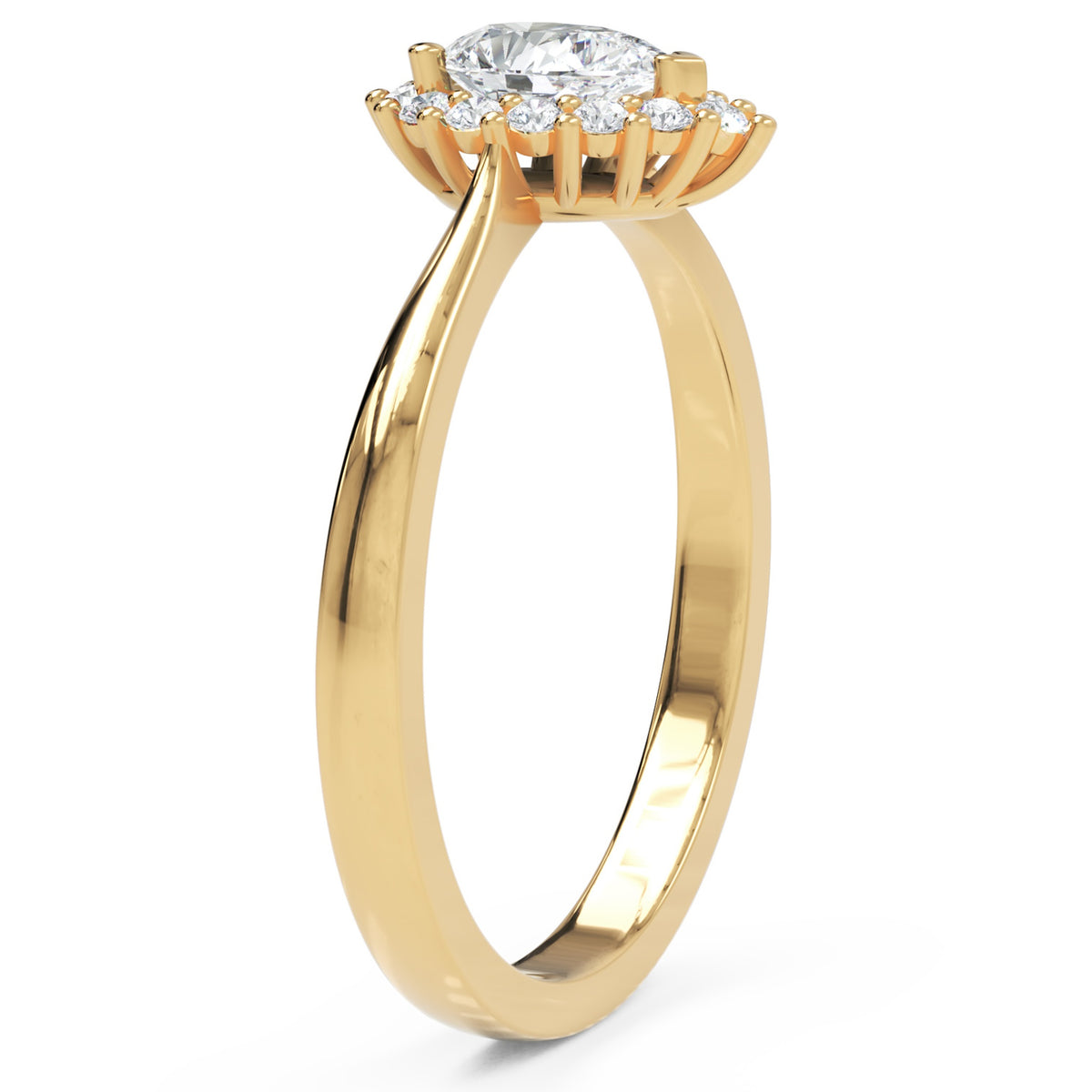 Inel de Logodnă St. Moritz din Aur 18k cu Diamant Natural Pear de 0.3 ct din 18k Aur Galben - Castelo.ro