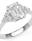 Inel de Logodnă Portman din Aur 18k cu Diamant Natural Emerald de 1 ct din Platina - Castelo.ro