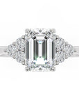 Inel de Logodnă Portman din Aur 18k cu Diamant Creat în Laborator Emerald de 1 ct din Platina - Castelo.ro
