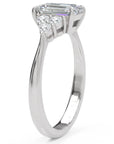 Inel de Logodnă Portman din Aur 14k cu Moissanite Emerald de 1 ct din 14k Aur Alb - Castelo.ro