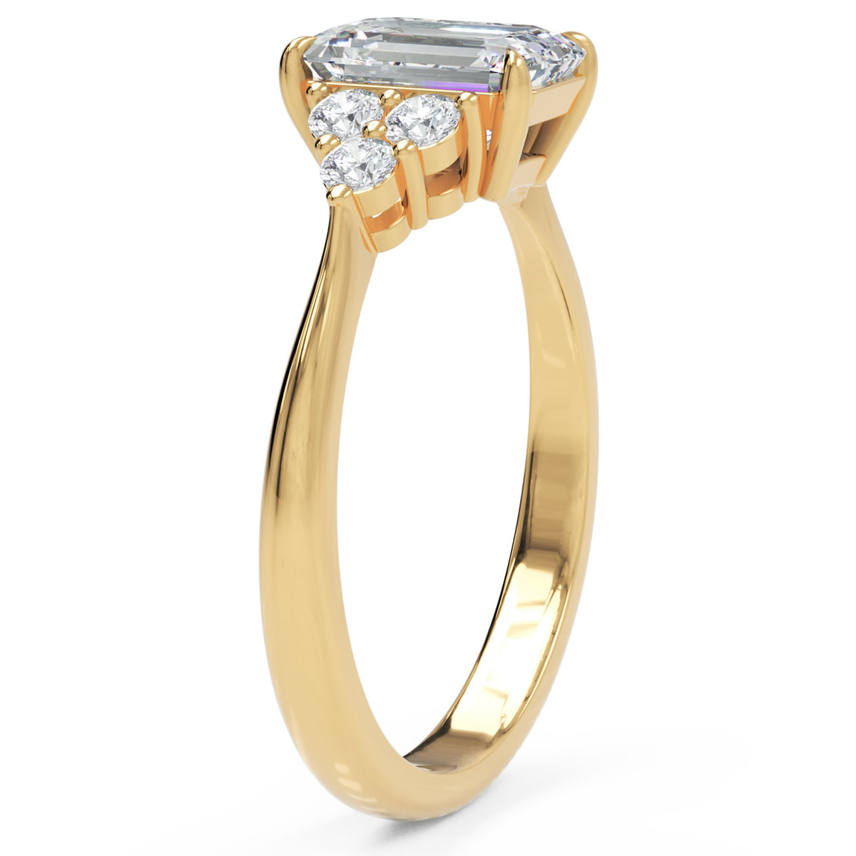 Inel de Logodnă Portman din Aur 18k cu Moissanite Emerald de 1 ct din 18k Aur Galben - Castelo.ro