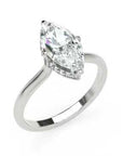 Inel de Logodnă Solitaire cu Halo Ascuns din Aur 18k cu Diamant Natural Marquise de 1.48 ct