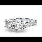 Inel de Logodnă Solitaire Pavè cu Diamante Create în Laborator de 0.90 ct