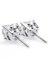 Cercei Stud Inima cu Moissanite Tăietură Heart de 2.4 ct