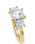 Inel de Logodnă Duchesse Lumière Radiant și Rotund cu Trei Diamante Naturale de 2.45 ct