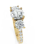 Inel de Logodnă Comtesse Éclat Pavé cu Trei Diamante Naturale de 2.63 ct