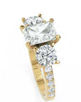 Inel de Logodnă Duchesse Éclat Pave din Aur 14k cu Diamante Radiant și Rotunde Create în Laborator de 2.67 ct