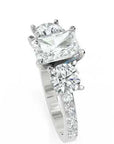 Inel de Logodnă Duchesse Éclat Pave din Aur 14k cu Diamante Radiant și Rotunde Create în Laborator de 2.67 ct