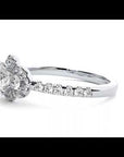 Inel de Logodnă din Aur 14k cu Moissanite Halo Pavé Trio de 0.80 ct