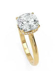 Inel de Logodnă Solitaire cu Halo Ascuns din Aur 14k cu Diamant Creat în Laborator Cushion de 1.48 ct
