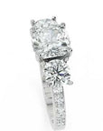 Inel de Logodnă Grand Prix cu Trei Moissanite de 2.6 ct