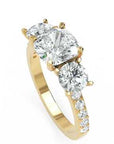 Inel de Logodnă Grand Prix cu Trei Moissanite de 2.6 ct