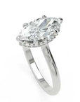 Inel de Logodnă Solitaire cu Halo Ascuns din Aur 18k cu Diamant Natural Marquise de 1.48 ct
