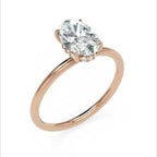 Inel de Logodnă Solitaire Oval cu Halo Ascuns din Aur 14k cu Diamant Creat în Laborator de 1.2 ct