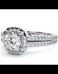 Inel De Logodnă din Aur 14k Cu Moissanite Halo, Tăietură Rotundă de 0.99 ct