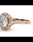 Inel de Logodnă cu Moissanite Halo Etern Pavé de 1.34 ct