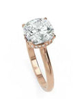 Inel de Logodnă Solitaire cu Halo Ascuns din Aur 14k cu Diamant Creat în Laborator Cushion de 1.48 ct