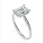 Inel de Logodnă Raphael din Aur 14k cu Moissanite Tăietură Smarald de 1.4 ct