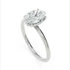 Inel de Logodnă Solitaire Oval cu Halo Ascuns din Aur 14k cu Diamant Creat în Laborator de 1.2 ct