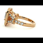 Inel de Logodnă din Aur 14k cu Moissanite Halo Grande Etern Pavé de 1.47 ct