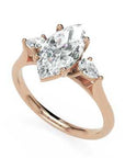 Inel de Logodnă Heart Pave cu Trei Moissanite de 2.6 ct