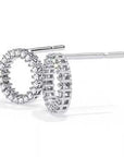 Cercei Stud Circle of Fire din Aur 14k cu Moissanite Tăietură Briliant de 0.3 ct