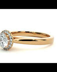 Inel de Logodnă cu Diamante Naturale Halo Solitaire de 0.54 ct